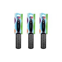 Escova De Cabelo Darma Flex Reta Preta - Kit Com 3Un Escova De Cabelo Darma Flex Reta Preta - Kit Com 3Un