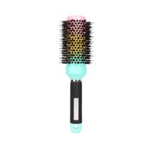 Escova de Cabelo de Cerâmica Térmica Profissional com Cerdas Mistas de Javali e Nylon Iônica e Cabo de Borracha 43mm Diâmetro