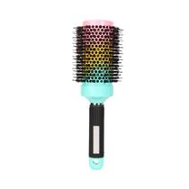 Escova de Cabelo de Cerâmica Térmica Profissional com Cerdas Mistas de Javali e Nylon Iônica e Cabo de Borracha 53mm Diâmetro