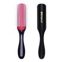 Escova de cabelo Denman D3 Curly Hair 7 Row Styling preta e vermelha