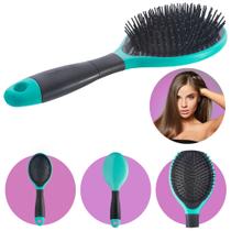 Escova de Cabelo Desembaraçar Oval Premium Profissional Almofadada Dompel Verde