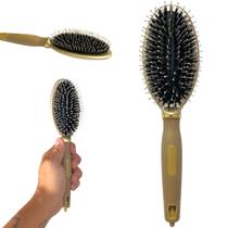 Escova De Cabelo Desembaraçar Raquete Cerdas Javali E Nylon