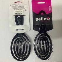 Escova de Cabelo Desembaraço e Massagem Bellesa Flexível Preto para Todos os Tipos