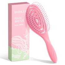 Escova de cabelo desembaraçosa SHINLEA Detangling Wet Spiral Pink