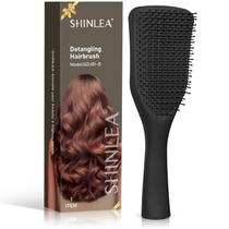 Escova de cabelo Detangler SHINLEA para cabelos molhados e secos, preta