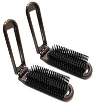 Escova de cabelo dobrável com espelho ALAZCO Brown (pacote com 2)