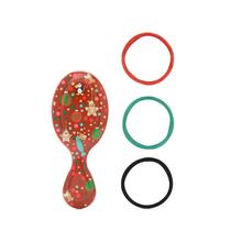 Escova de cabelo, escova úmida, kit Mini Detangler Elf com 3 elásticos Escova de cabelo, escova úmida, kit Mini Detangler Elf com 3 elásticos