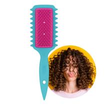Escova de Cabelo Fitagem Definidora de Cachos Ricca Flex Fita Curl Azul
