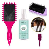 Escova De Cabelo Fitagem Spray Anti Frizz Cachos Ondulados