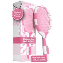 Escova de cabelo FRAMAR Checkered Detangler para mulheres - rosa Escova de cabelo FRAMAR Checkered Detangler para mulheres - rosa