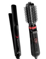 Escova De Cabelo Gama Italy Profissional Rotativa 1100w Secadora Alisadora Eleganza Prancha Cerâmica Ions 410f Plus Bivolt