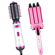 Escova De Cabelo Gama Italy Profissional Rotativa 1100w Secadora Alisadora Preto Bivolt Modelador Cacheador