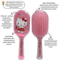 Escova de Cabelo Hello Kitty 20cm Cerdas Macias e Compacta