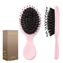 Escova de Cabelo Jurrissa Mini Cerdas de Javali para Viagem Rosa