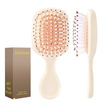 Escova de Cabelo Jurrissa Mini Tamanho de Viagem Desembaraçadora Bege Escova de Cabelo Jurrissa Mini Tamanho de Viagem Desembaraçadora Bege