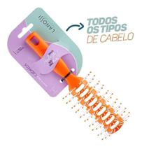 Escova De Cabelo Lanossi Ventilada Essencial Orange