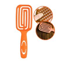 Escova de Cabelo Laranja Desembaraçadora para Cabelo Secos e Molhados Wet e Dry Flex Ricca