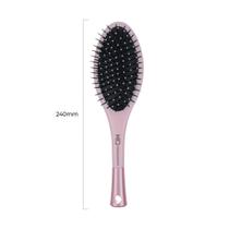 Escova De Cabelo Mq Profissional Oval Almofadada Nylon Quartzo Rosa Grande 05.008