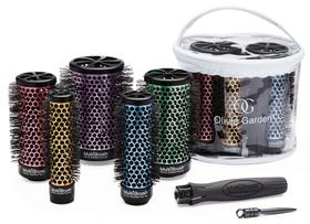 Escova de cabelo Olivia Garden MultiBrush, bolsa térmica removível de 6 peças