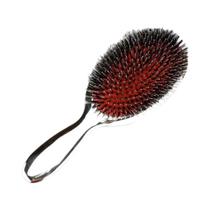 Escova De Cabelo Oval De Cerdas De Javali Dourada E Prateada, Antiestática, Para Massagem E