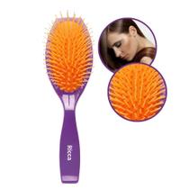 Escova de Cabelo Oval Purple Roxa com Base Almofadada Ricca