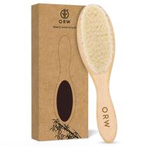 Escova de cabelo para bebês ORW OREN'S Beechwood Handle com cerdas de pelo de cabra Escova de cabelo para bebês ORW OREN'S Beechwood Handle com cerdas de pelo de cabra