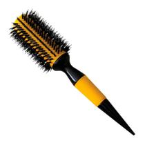 escova de cabelo profissional cerâmica com cerdas de javali amarela 34mm escobel