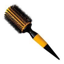 escova de cabelo profissional cerâmica com cerdas de javali amarela 44mm escobel