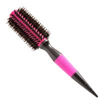 escova de cabelo profissional cerâmica com cerdas de javali escobel 25mm rosa