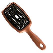 Escova De Cabelo Raquete Bronze Almofada Flexível Marco Boni Escova De Cabelo Raquete Bronze Almofada Flexível Marco Boni