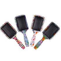 Escova de Cabelo Raquete Estampada Escobel Cerdas com Pino e Almofada Flexível
