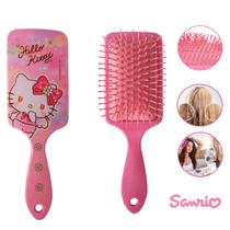Escova de Cabelo Raquete Hello Kitty 20cm Sanrio Rosa