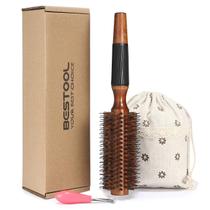Escova de cabelo redonda BESTOOL para mulheres/homens com cerdas de javali 5,6 cm
