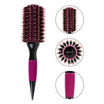 Escova de Cabelo Térmica Redonda Cerdas Duplas 43mm Rosa Cabeleireiro Hair Cabelos Modelados Penteados Liso Escovado Salão de Beleza