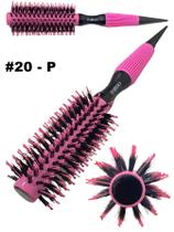 Escova De Cabelo Térmica Rosa Cerdas De Javali Mista Madeira