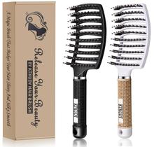 Escova de cabelo Vent KTKUDY para desembaraçar cerdas de javali para todos os cabelos Escova de cabelo Vent KTKUDY para desembaraçar cerdas de javali para todos os cabelos