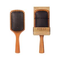 Escova de cabelo vermelha da Kiss Evergreen Wooden Square Paddle