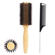 Escova de cabelo Vista Round Boar Bristle Bamboo para mulheres Escova de cabelo Vista Round Boar Bristle Bamboo para mulheres