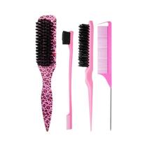 Escova De Cerdas De Javali Para Penteados Lisos, Coque, Controle De Bordas, Alisamento De Fios