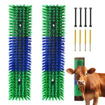 Escova de coçar para gado Sayutie 2 peças com parafusos, verde Escova de coçar para gado Sayutie 2 peças com parafusos, verde