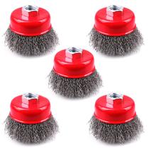 Escova de copo de arame LSTOPGO de 3 polegadas com crimpagem grossa para rebarbadora
