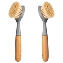 Escova de cozinha Songtaste Bamboo Handle com raspador, pacote com 2 Escova de cozinha Songtaste Bamboo Handle com raspador, pacote com 2