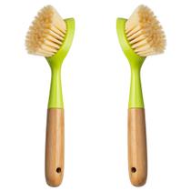 Escova de cozinha Songtaste Bamboo Handle com raspador, pacote com 2