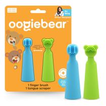 Escova de dedos e raspador de língua para bebês oogiebear sem BPA Escova de dedos e raspador de língua para bebês oogiebear sem BPA