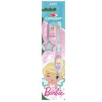 Escova de Dente Baby Barbie Condor Extra Macia 0 a 2 Anos Bambinos Com Capa Protetora de Cerdas