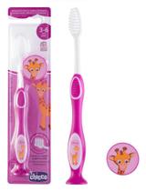 Escova de dente chicco 3 a 6 anos roxa girafa