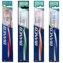 Escova de Dente Clean Action Bianco Macia Dental - Kit 4 Uni