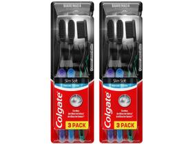 Escova de Dente Colgate Slim Soft Black Com Infusão de Carvão 6 unidades