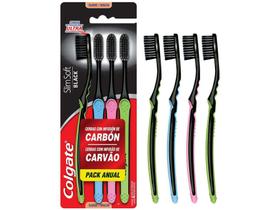 Escova de Dente Colgate Slimsoft Black - 4 Unidades Escova de Dente Colgate Slimsoft Black - 4 Unidades