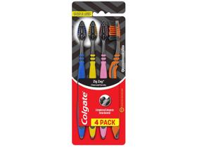 Escova de Dente Colgate Zig Zag Charcoal 4 Unidades Escova de Dente Colgate Zig Zag Charcoal 4 Unidades